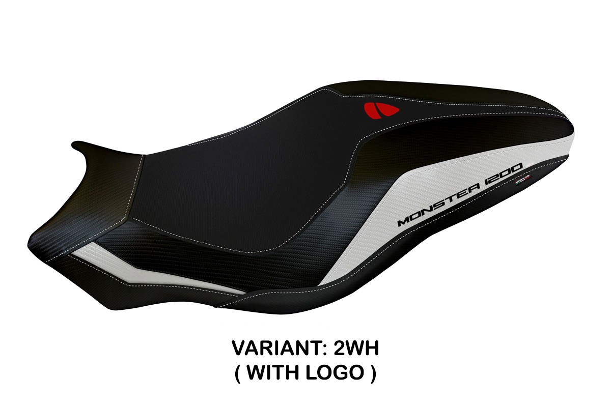 Rivestimento sella TPZ Lipsia 3 Logo bianco Ducati Monster 1200 2017-2020