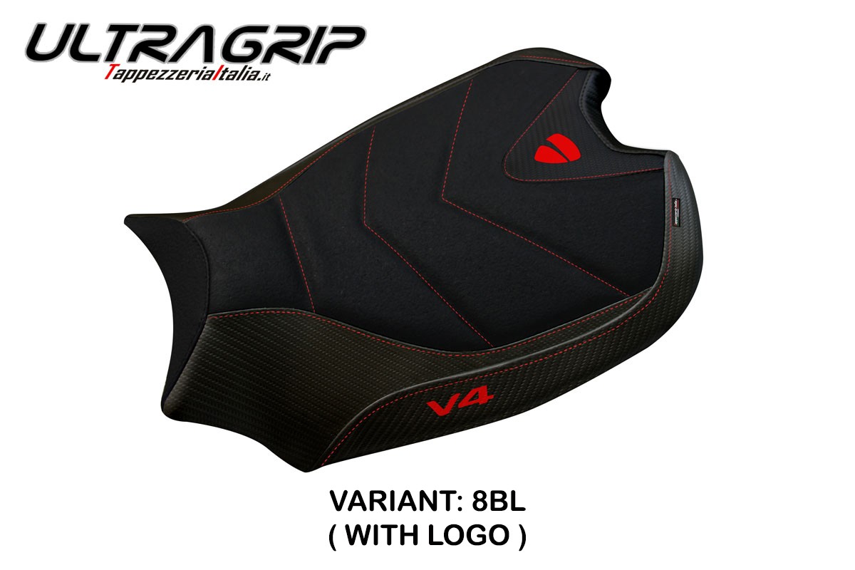 Rivestimento sella TPZ Wanaka 1 Ultragrip Logo nero Ducati Panigale V4 2018-2024