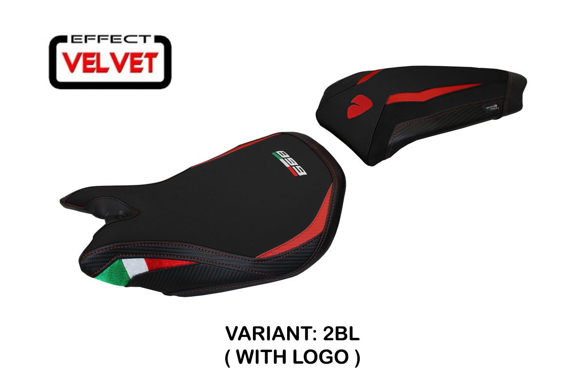 Rivestimento sella TPZ Paris Velvet Logo nero Ducati Panigale 899 2013-2015
