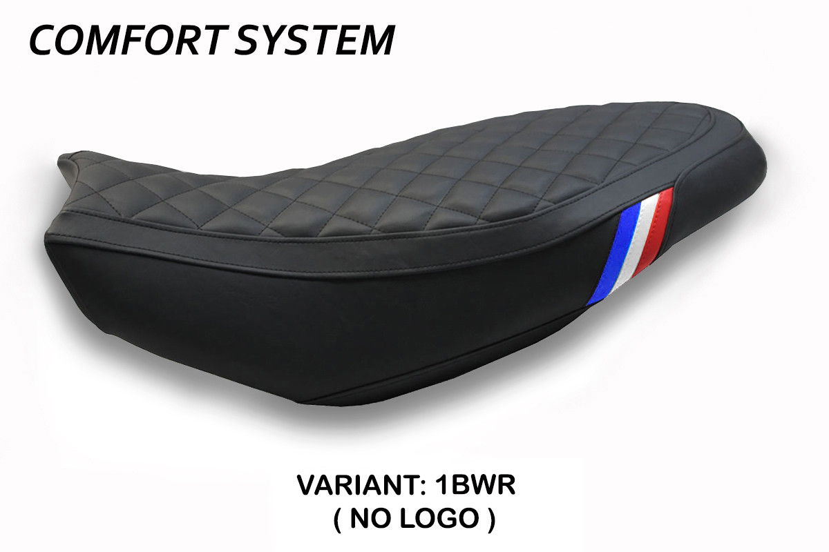 Rivestimento sella TPZ Vintage Comfort blu-bianco-rosso Ducati Scrambler 400/800/1100 2015-2024