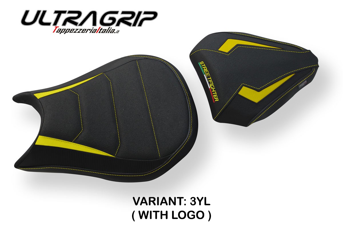 Rivestimento sella TPZ Florida Ultragrip Logo giallo Ducati Streetfighter 2009-2015