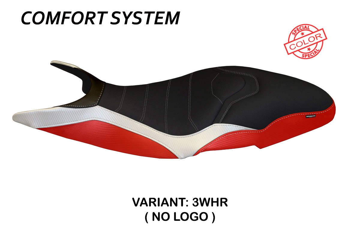 Rivestimento sella TPZ Pistoia Comfort Special bianco-rosso Ducati Super Sport 2017-2024