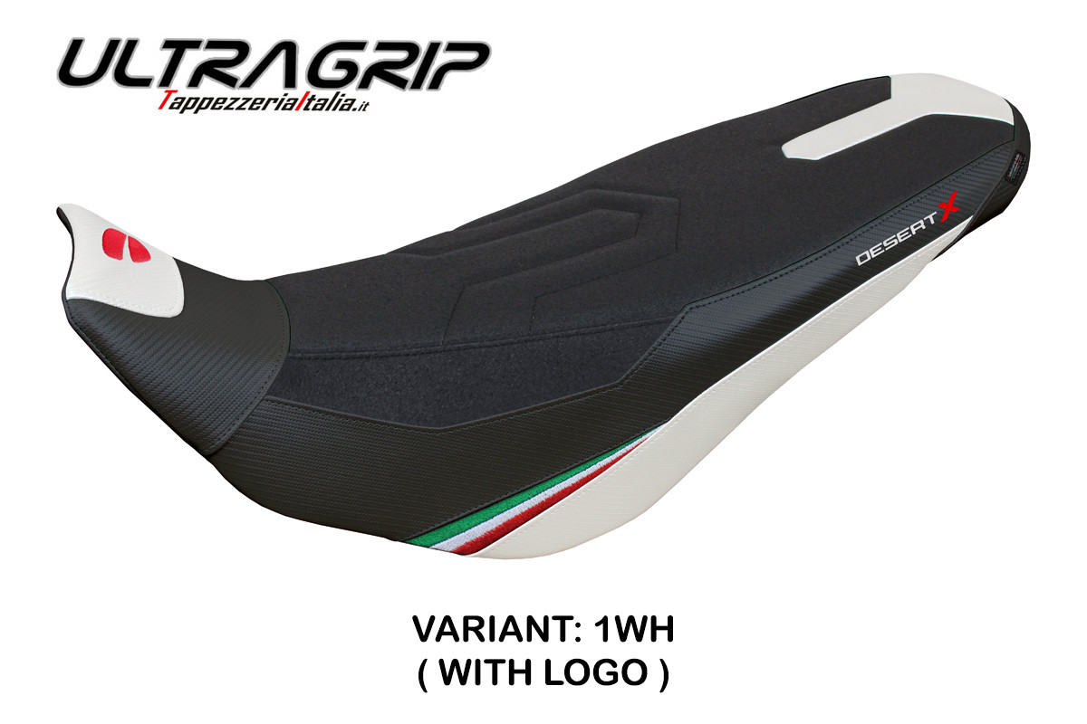 Rivestimento sella TPZ Eriba Ultragrip Logo bianco Ducati DesertX 2022-2025
