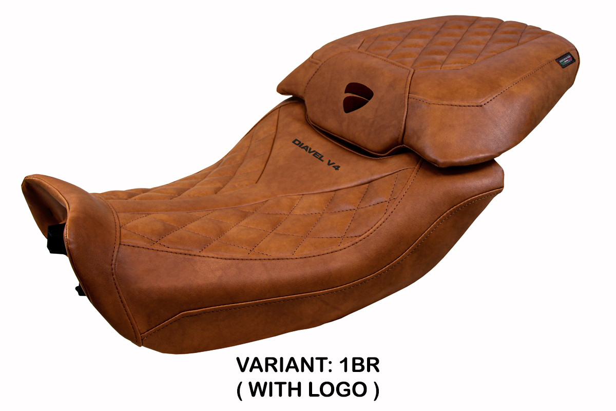 Rivestimento sella TPZ Diablo Class Logo marrone Ducati Diavel V4 2023-2025