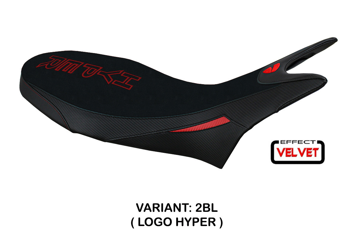 Rivestimento sella TPZ Hyperconcept Velvet Logo nero Ducati Hypermotard 950 2019-2025