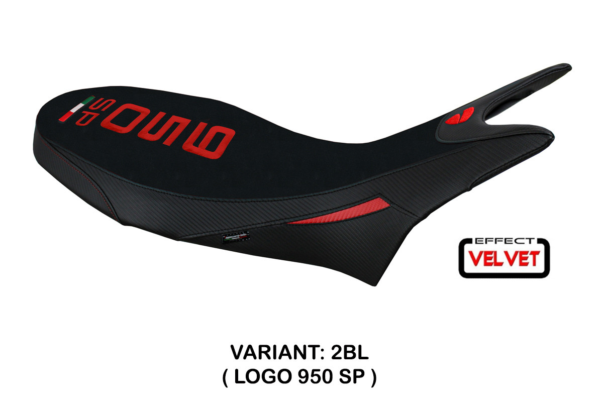 Rivestimento sella TPZ Hyperconcept Velvet Logo nero Ducati Hypermotard 950SP 2019-2025