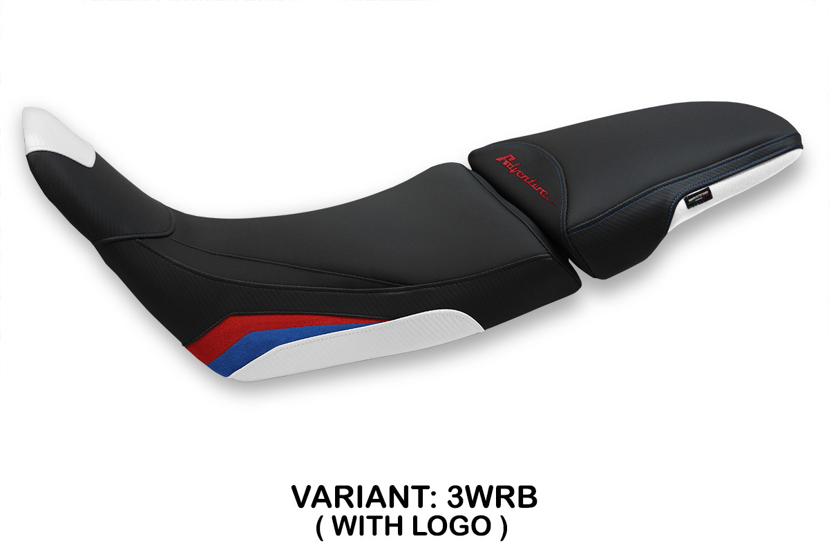 TPZ Katerini white-red-blue Saddle covering Logo Honda Africa Twin 1100 Adventure Sport 2020-2025