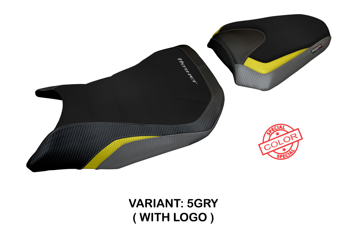 Rivestimento sella TPZ Toyama Logo Special grigio-giallo Honda CB750 Hornet 2023-2025