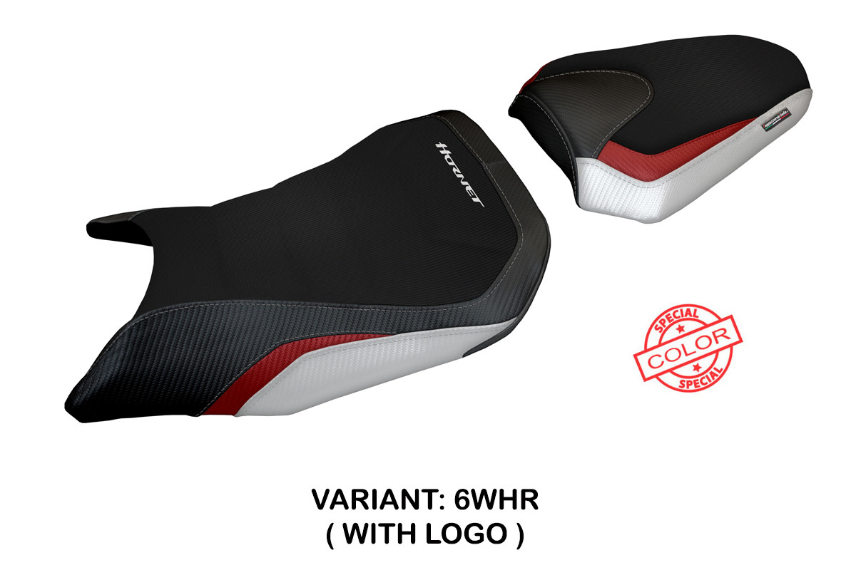 Rivestimento sella TPZ Toyama Logo Special bianco-rosso Honda CB750 Hornet 2023-2025