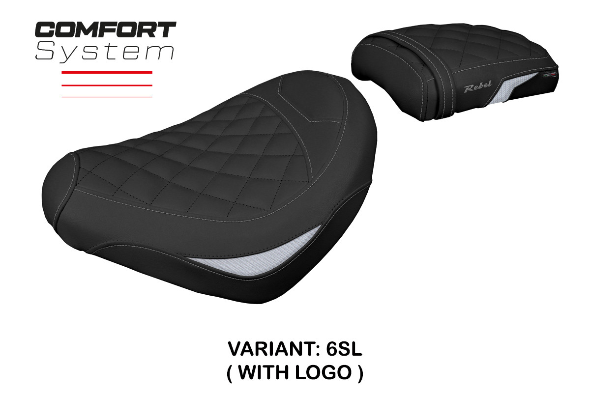 TPZ Kehra Comfort silver Saddle covering Logo Honda CMX500 Rebel 2017-2025