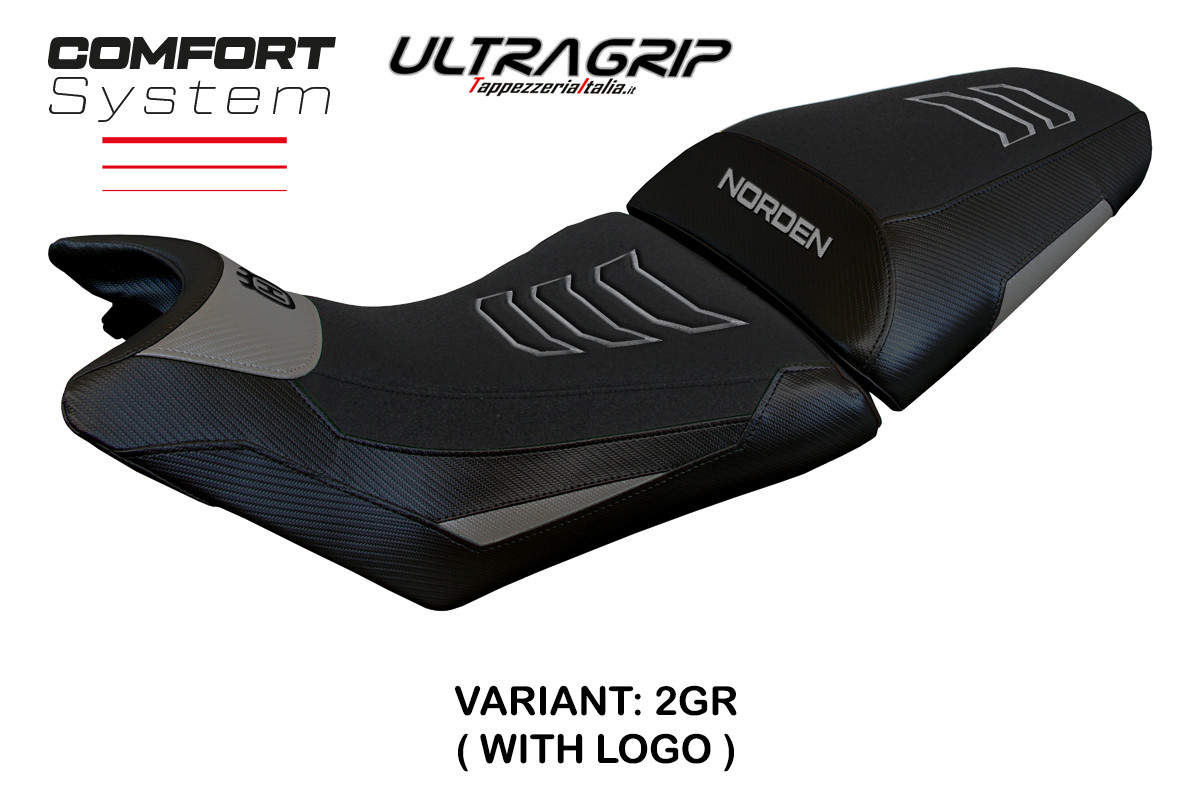 Rivestimento sella TPZ Norvik Comfort Ultragrip Logo grigio Husqvarna Norden 901 2022-2025
