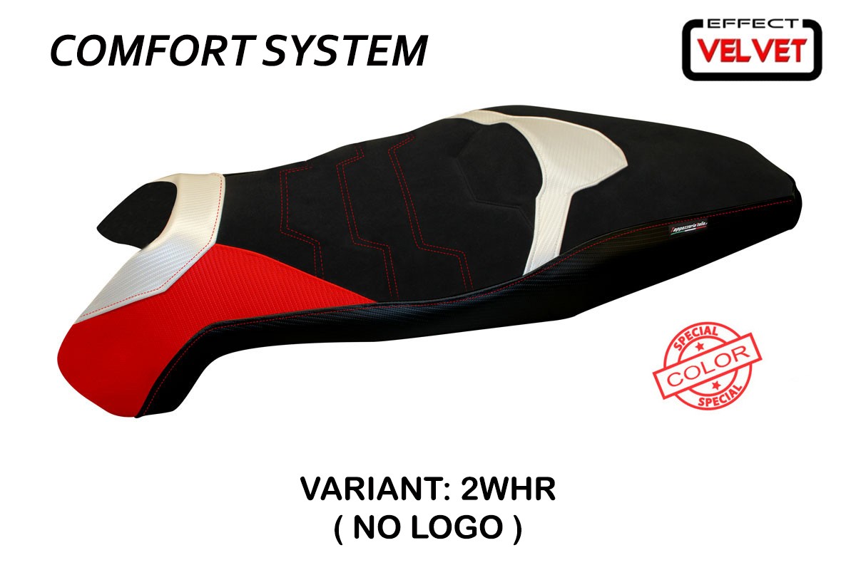 Rivestimento sella TPZ Swiss Velvet Comfort Special bianco-rosso Honda XADV 750 2017-2020