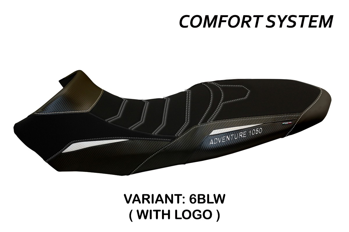 Rivestimento sella TPZ Davao Comfort Logo nero-bianco KTM 1050 Adventure 2015-2016