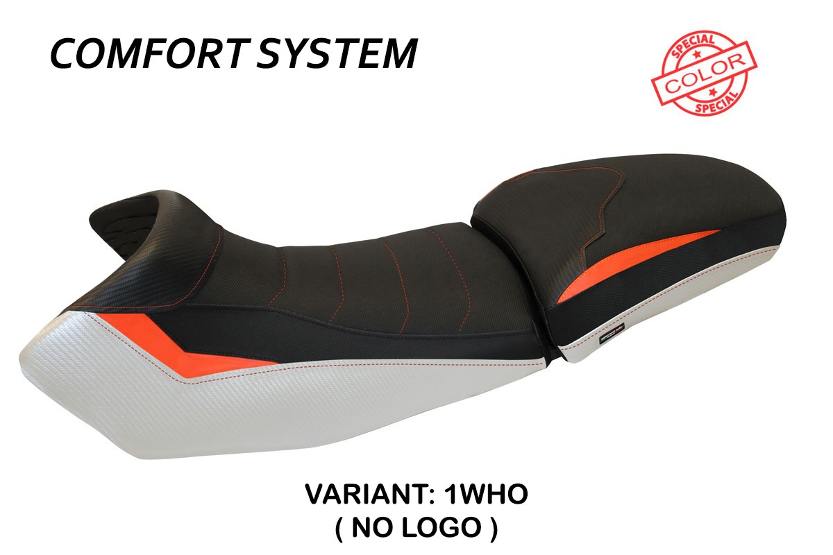 Rivestimento sella TPZ Fasano Comfort Special bianco-arancio KTM 1190 Adventure 2013-2016
