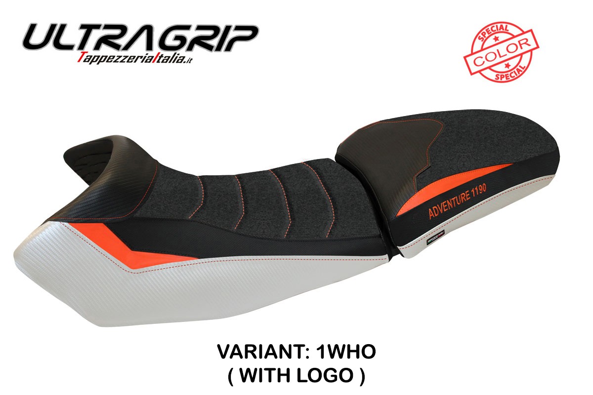TPZ Fasano Ultragrip Special white-orange Saddle covering Logo KTM 1190 Adventure 2013-2016