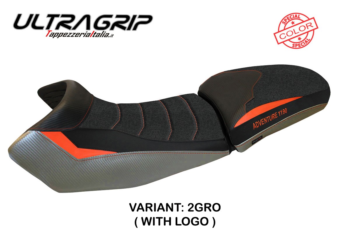 TPZ Fasano Ultragrip Special grey-orange Saddle covering Logo KTM 1190 Adventure 2013-2016