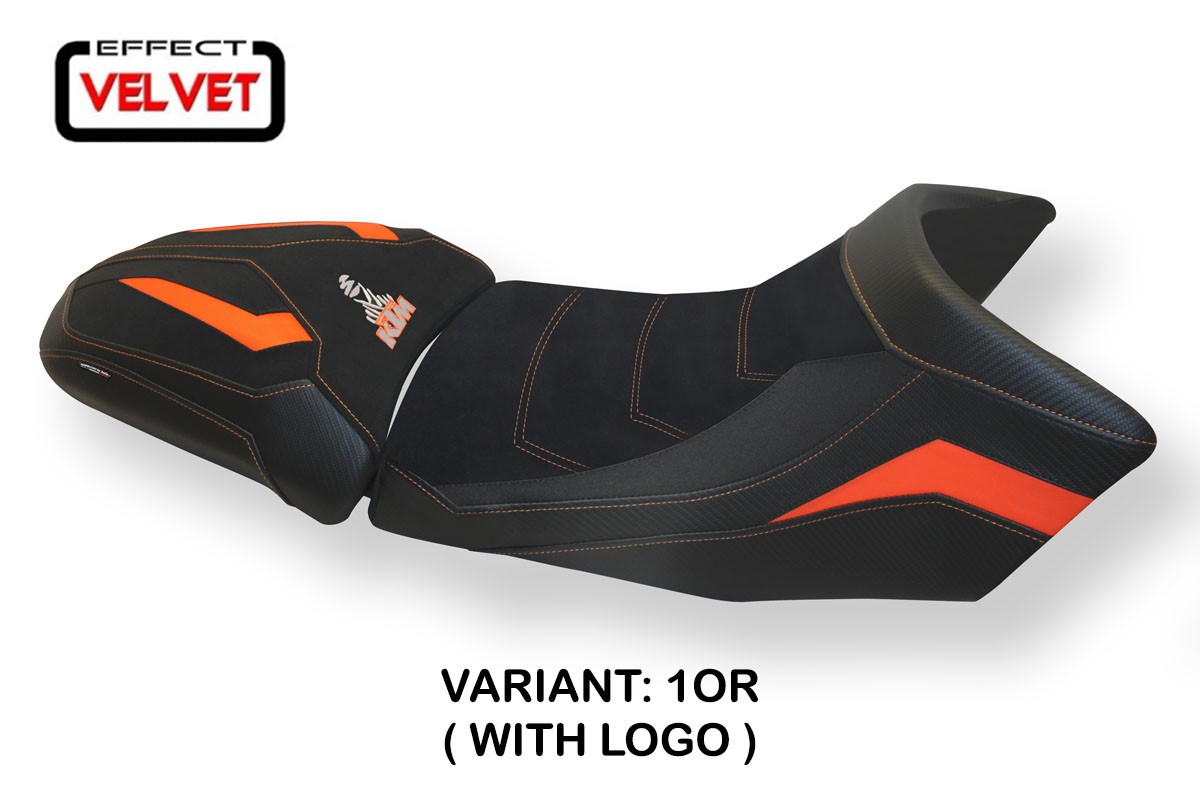 Rivestimento sella TPZ Gaeta Velvet Logo arancio KTM Super Adventure 1290S/T 2015-2020