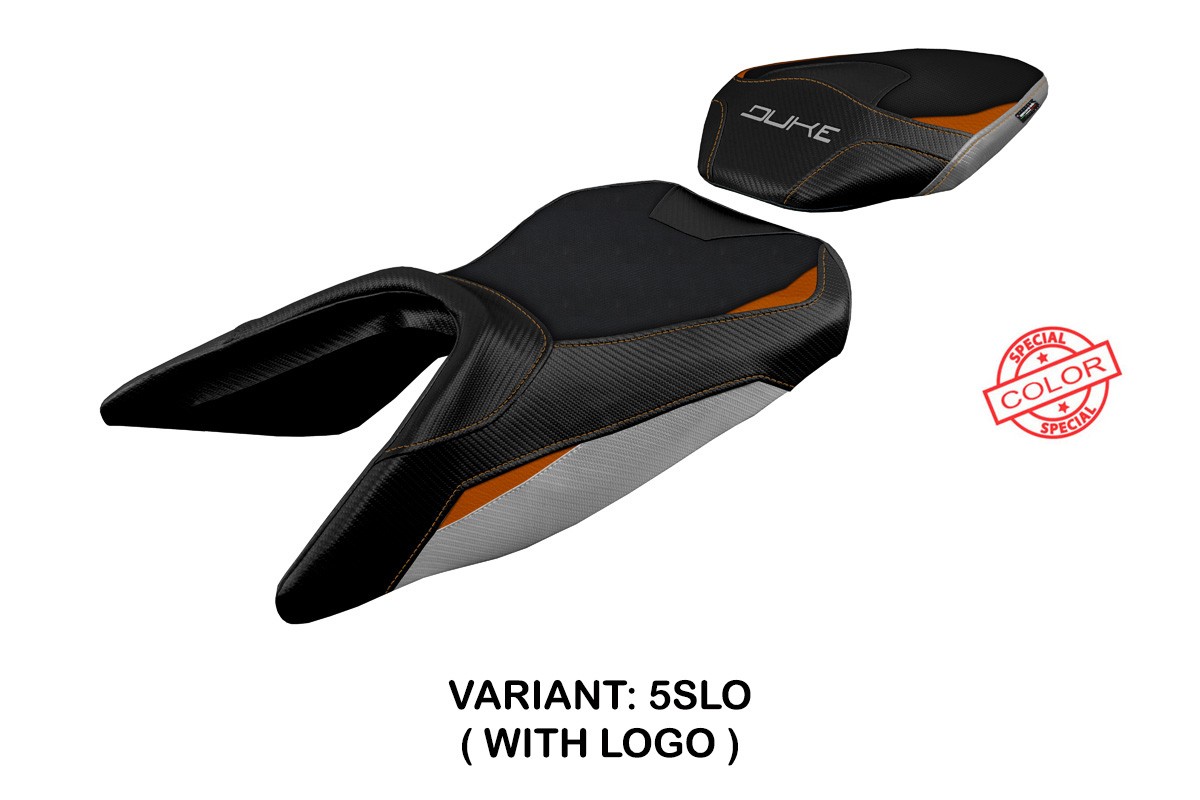 Rivestimento sella TPZ Neum Logo argento-arancio KTM Duke 250 2017-2023