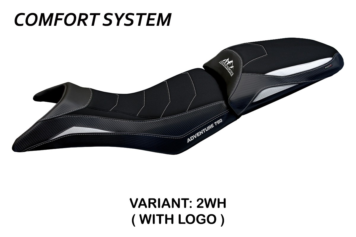 Rivestimento sella TPZ Milo Comfort Logo bianco KTM 790 Adventure 2019-2025