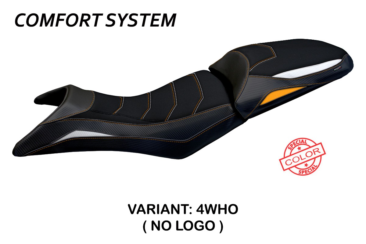 Rivestimento sella TPZ Milo Comfort bianco-arancio KTM 790 Adventure 2019-2025