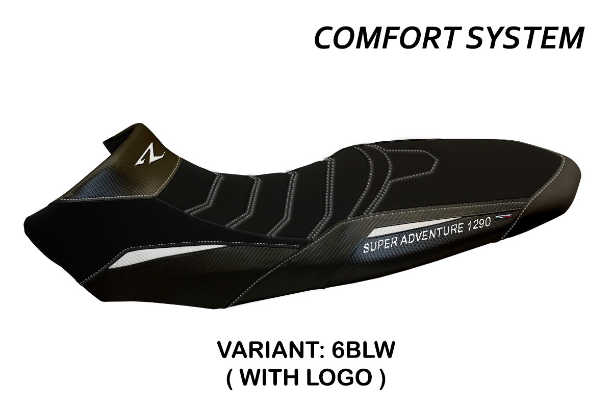 TPZ Ginevra 2 Comfort black-white Saddle covering Logo KTM Super Adventure 1290R 2017-2020