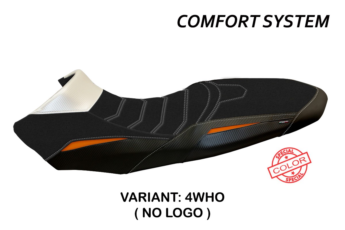 TPZ Ginevra Comfort Special white-orange Saddle covering KTM Super Adventure 1290R 2017-2020
