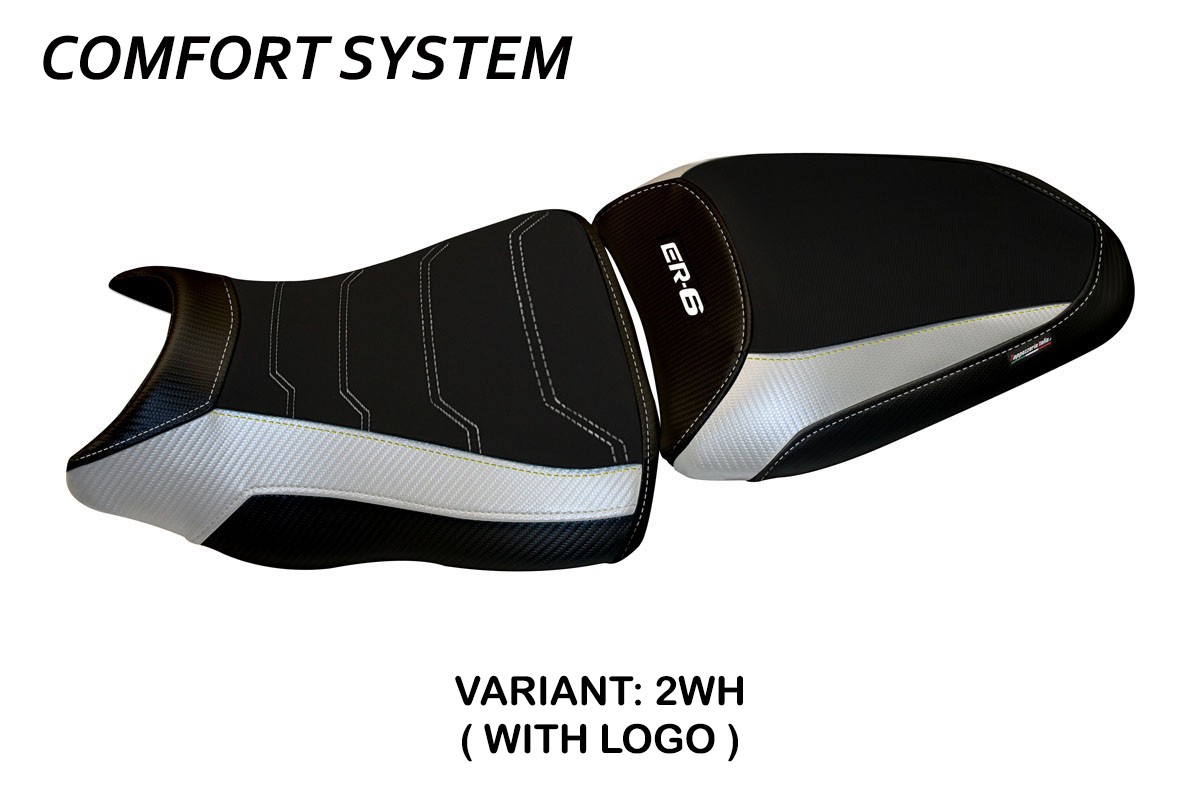 Rivestimento sella TPZ Dayton 1 Comfort Logo bianco Kawasaki ER6N/ER6F 2012-2016