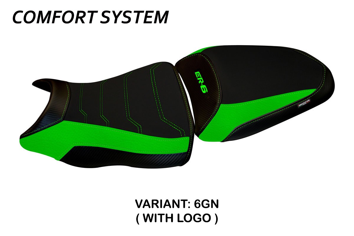 Rivestimento sella TPZ Dayton 1 Comfort Logo verde Kawasaki ER6N/ER6F 2012-2016