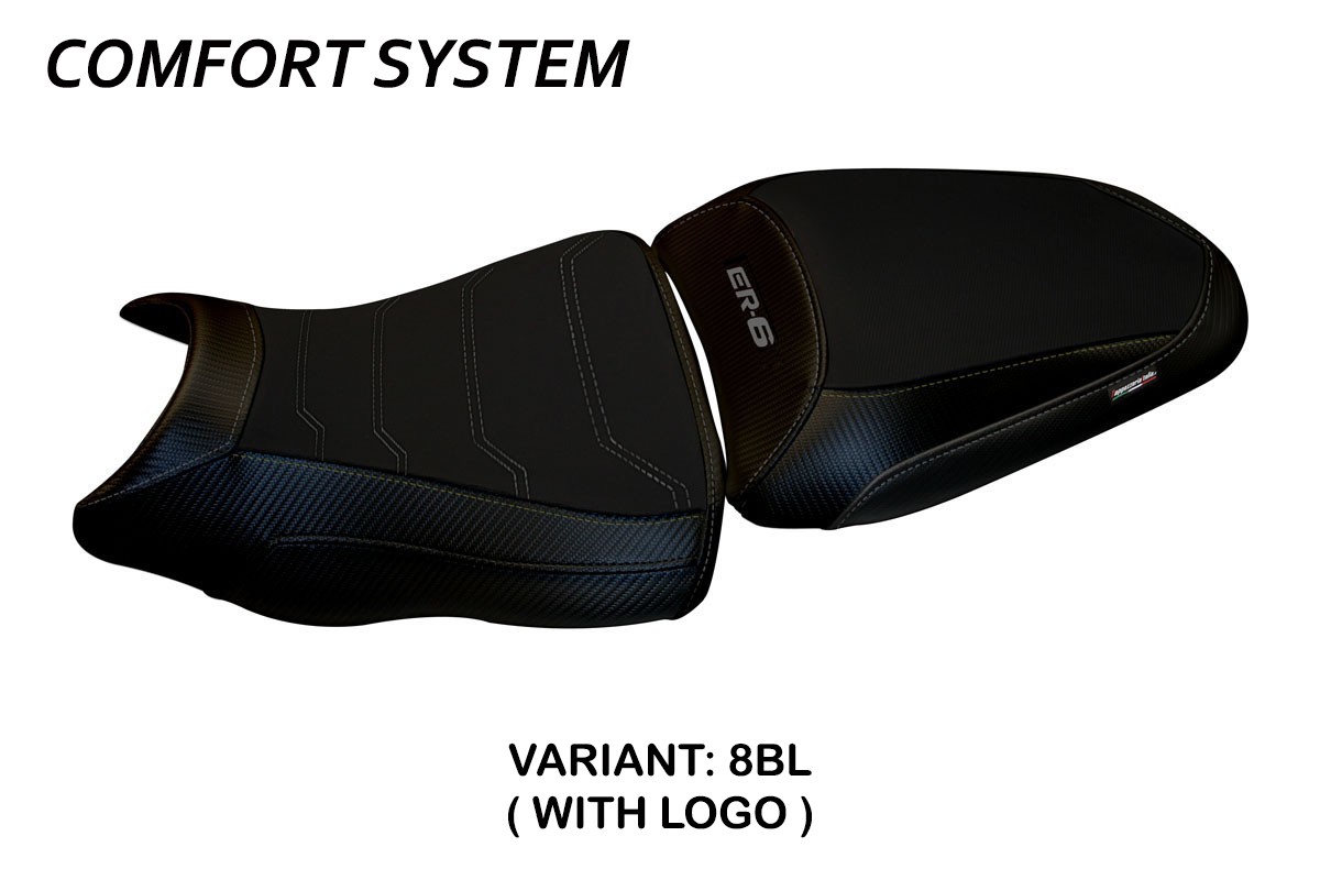 Rivestimento sella TPZ Dayton 1 Comfort Logo nero Kawasaki ER6N/ER6F 2012-2016