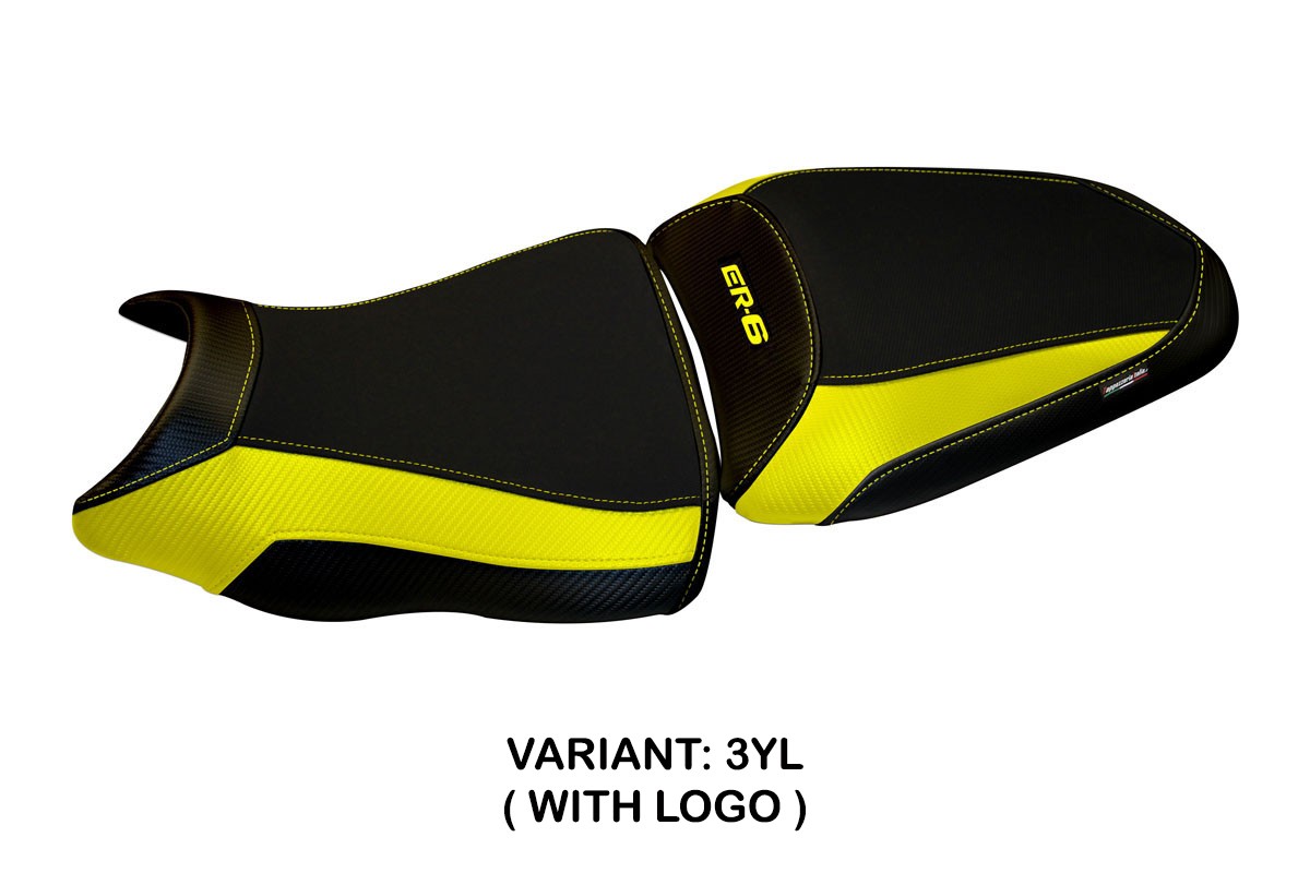 Rivestimento sella TPZ Leeds 1 Logo giallo Kawasaki ER6N/ER6F 2012-2016