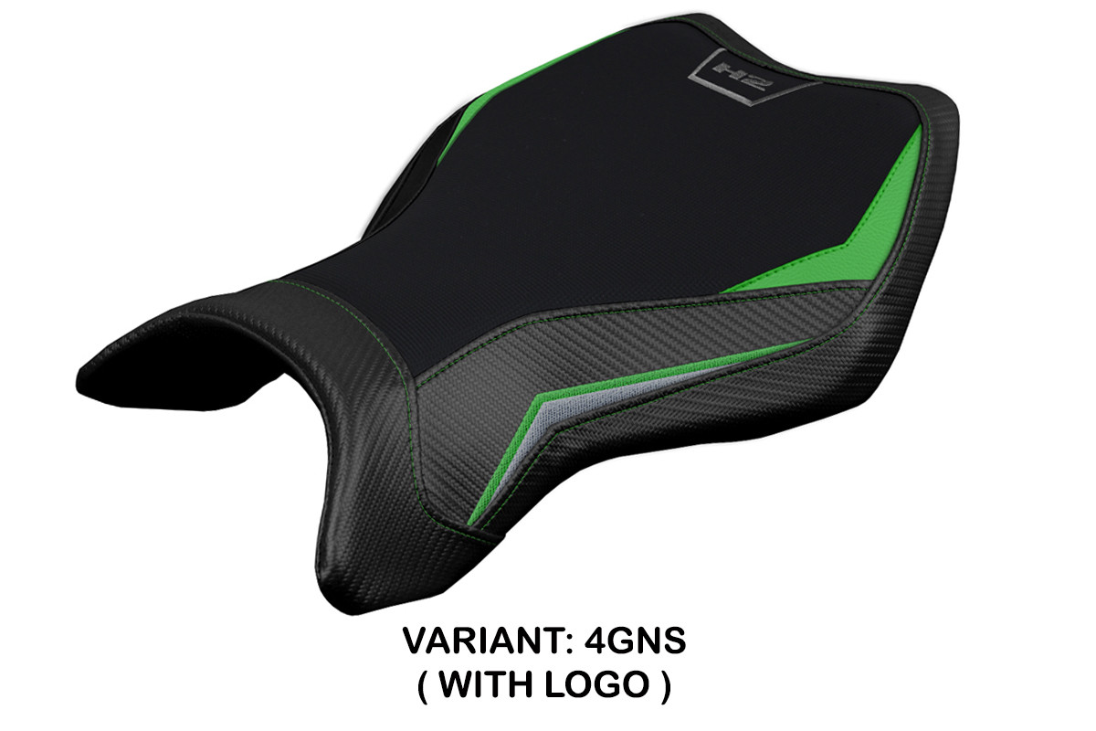 Rivestimento sella TPZ MadMax Logo Verde-Argento Kawasaki Ninja H2R 2015-2025