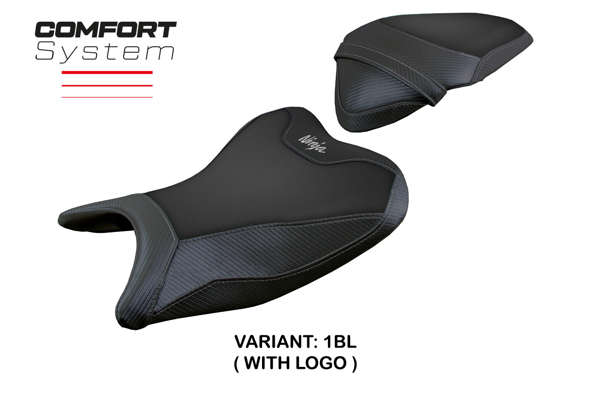 Rivestimento sella TPZ Ribera Comfort Logo nero Kawasaki Ninja 400 2018-2023