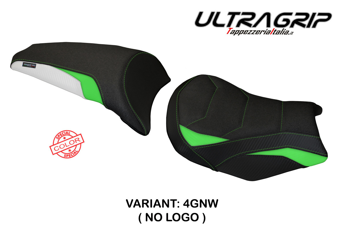 Rivestimento sella TPZ Sihu Ultragrip verde-bianco Kawasaki Ninja 650 2017-2025