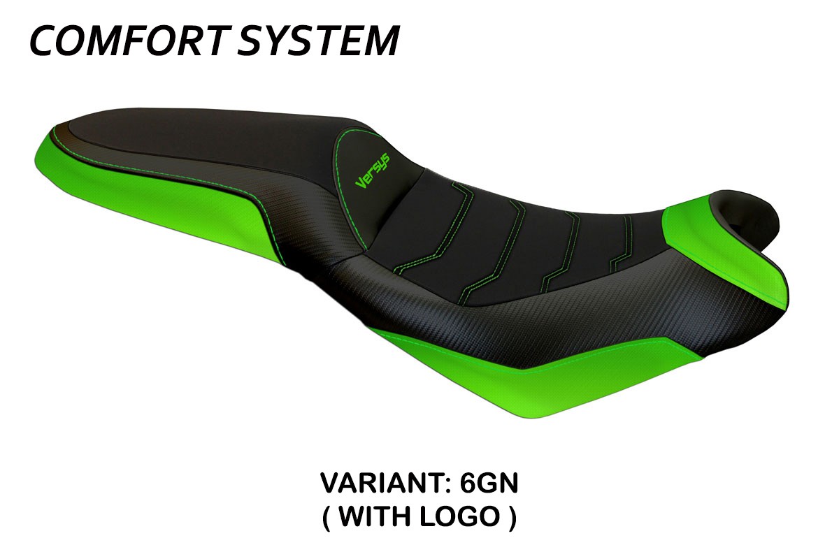 Rivestimento sella TPZ Elba 2 Comfort Logo verde Kawasaki Versys 650 2007-2025