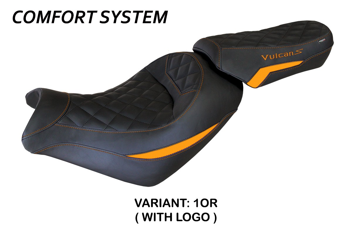 Rivestimento sella TPZ Taipei Comfort Logo arancio Kawasaki Vulcan 650 2014-2025