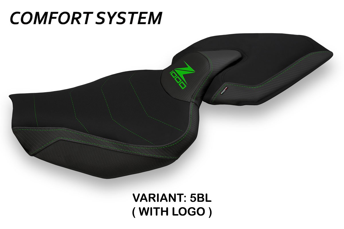 Rivestimento sella TPZ Ellos 1 Comfort Logo nero Kawasaki Z1000 2014-2021