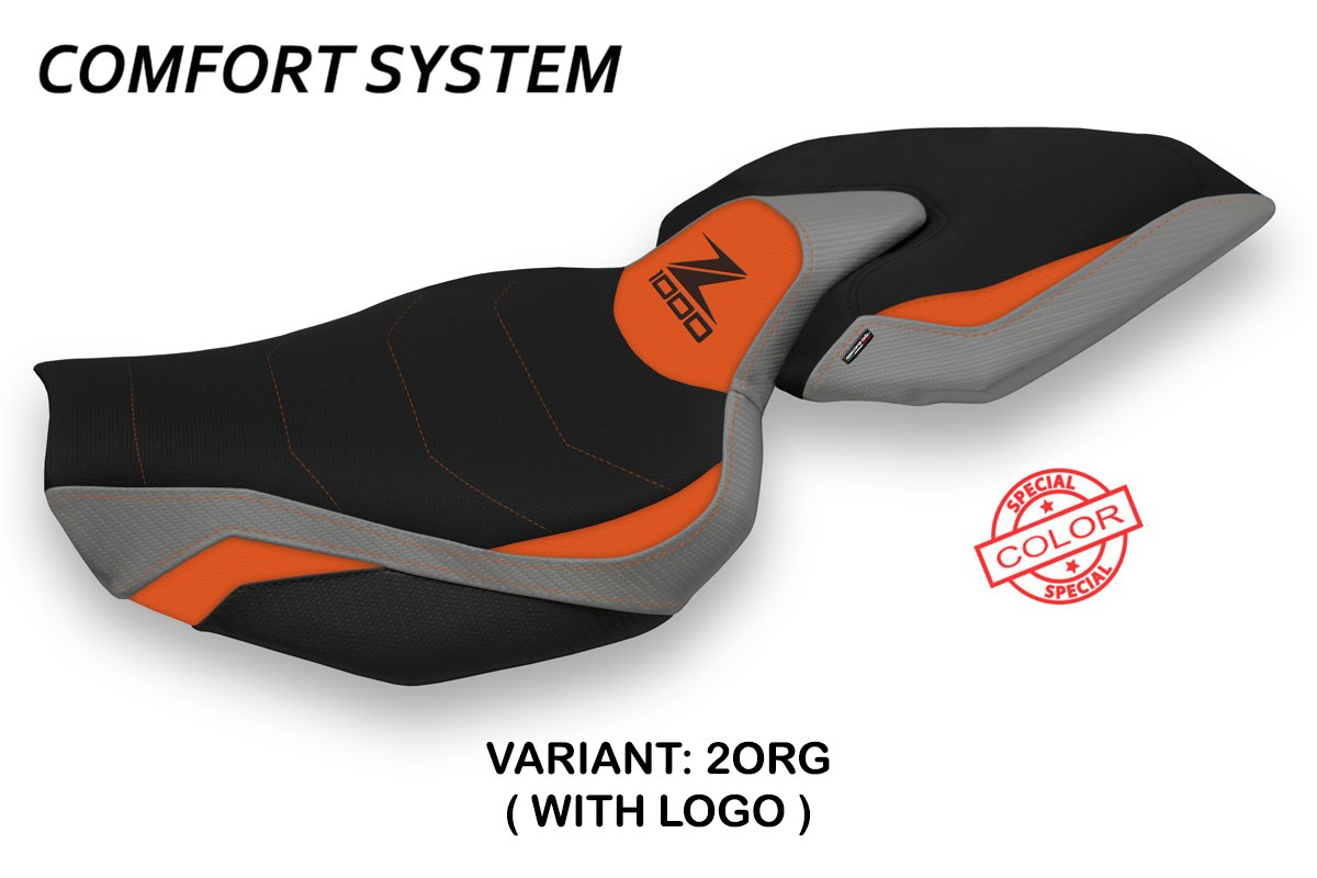 Rivestimento sella TPZ Ellos Comfort Logo Special arancio-grigio Kawasaki Z1000 2014-2021
