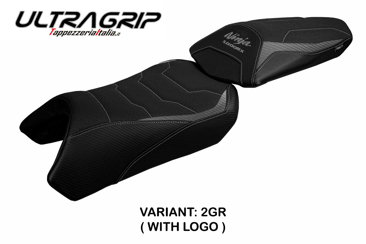 TPZ Arusha Ultragrip grey Saddle covering Logo Kawasaki Ninja 1000SX 2020-2024