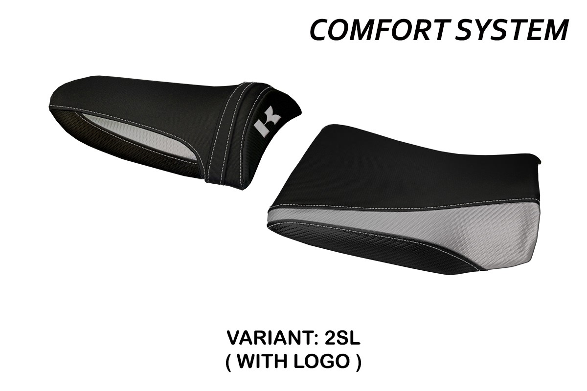 Rivestimento sella TPZ Pozzuoli 1 Comfort Logo argento Kawasaki Z1000 2003-2006