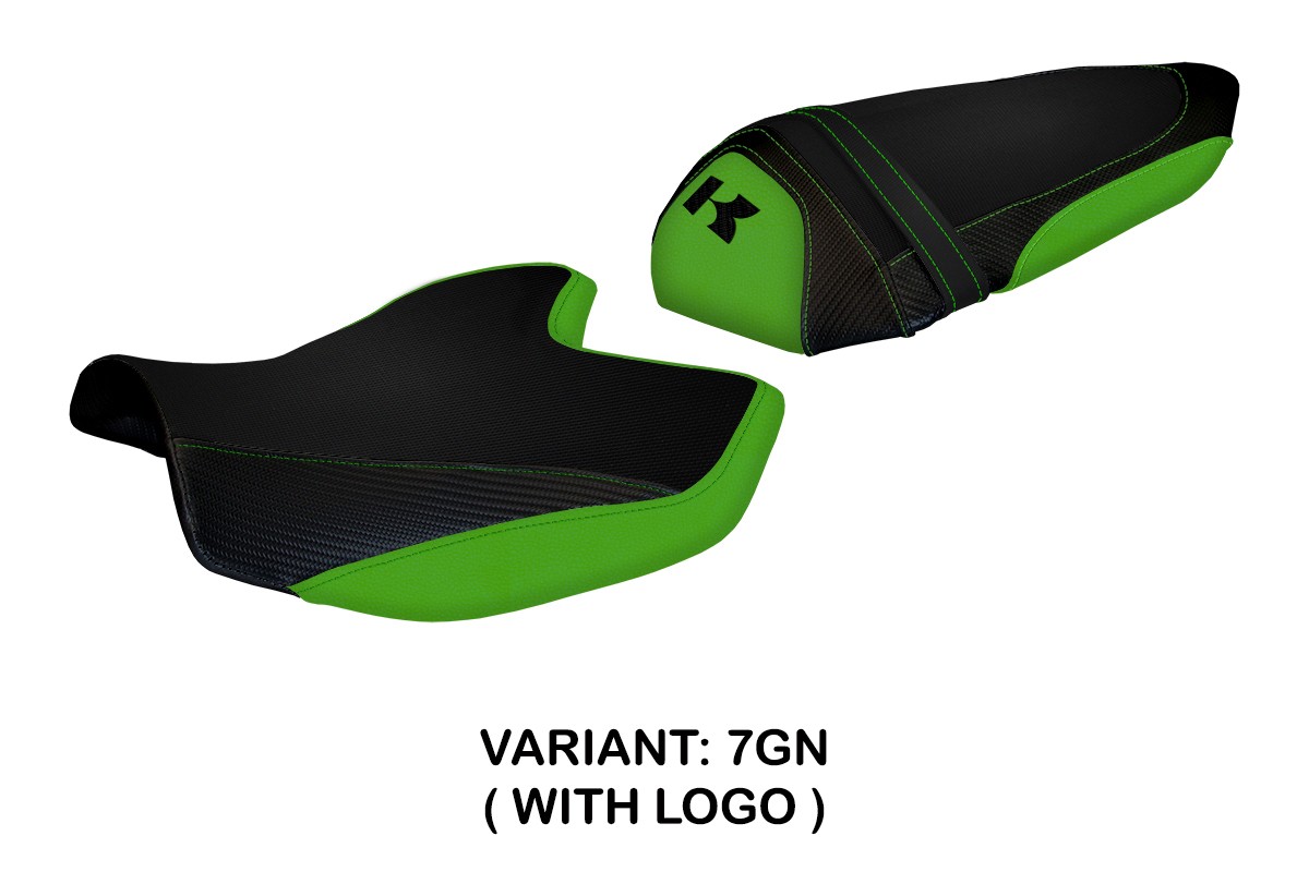 TPZ Amatrice 2 green Saddle covering Logo Kawasaki Z1000 2007-2009