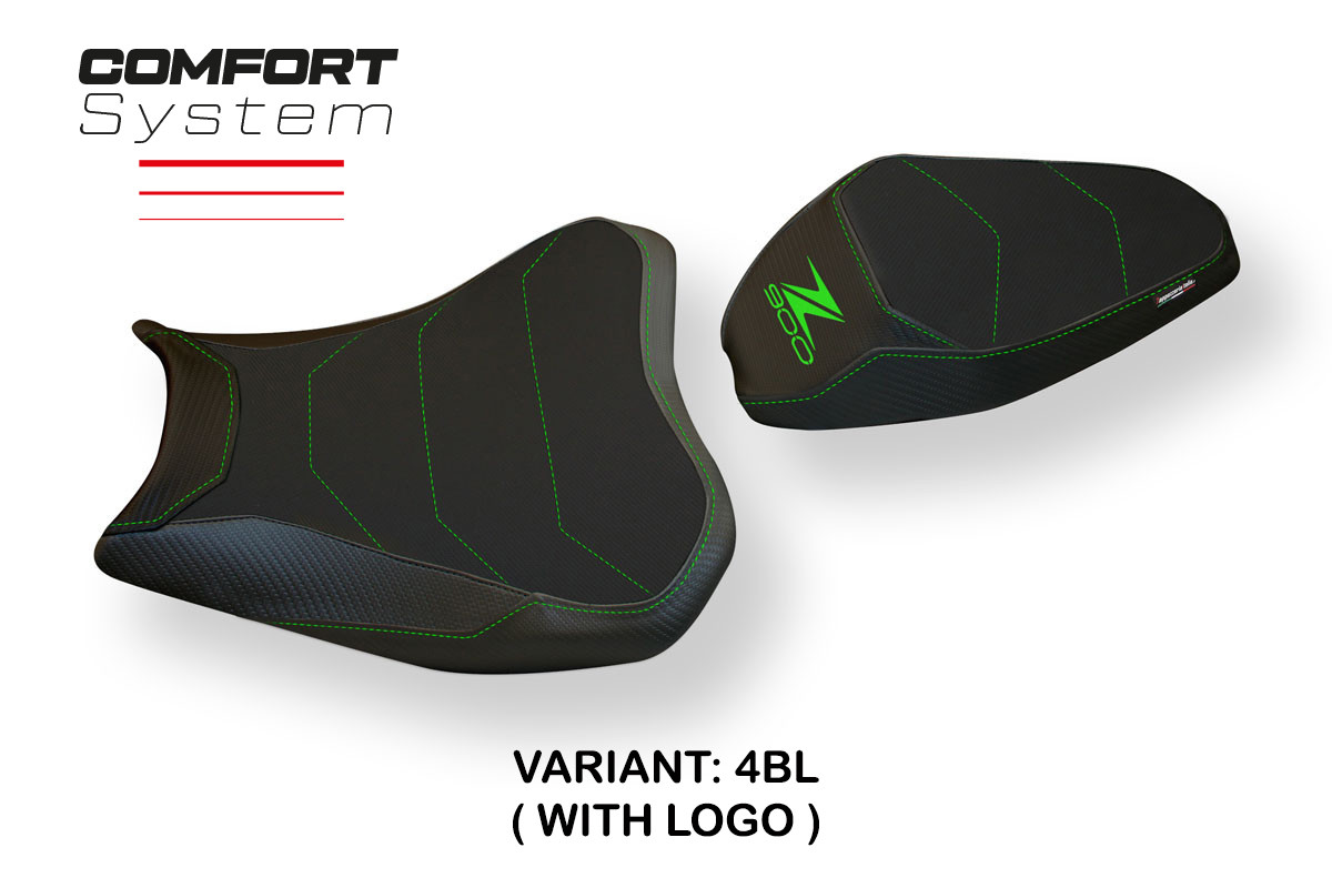 TPZ Bran 3 Comfort black Saddle covering Logo Kawasaki Z900 2017-2024