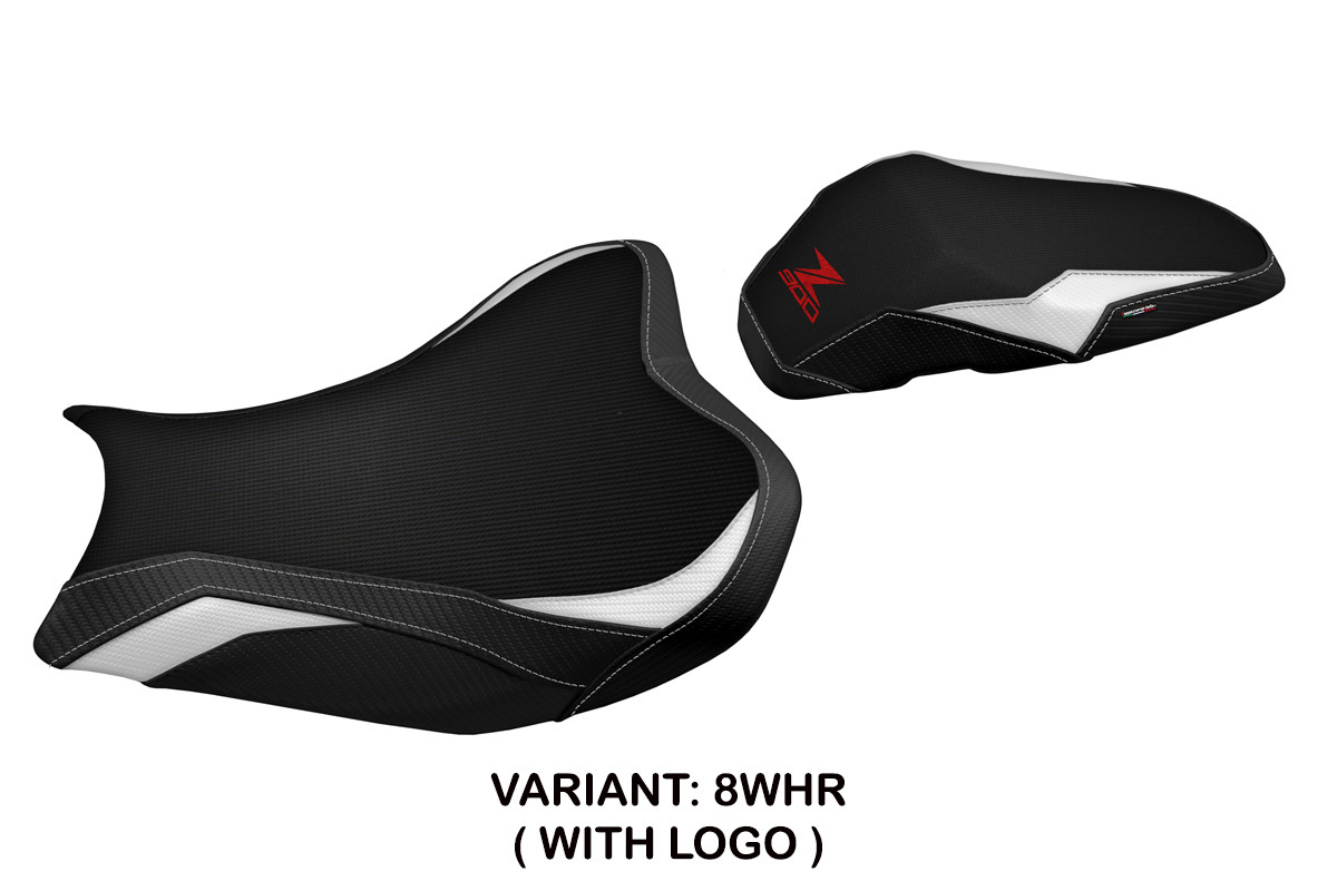 Rivestimento sella TPZ Shara Logo bianco-rosso Kawasaki Z900 2017-2024