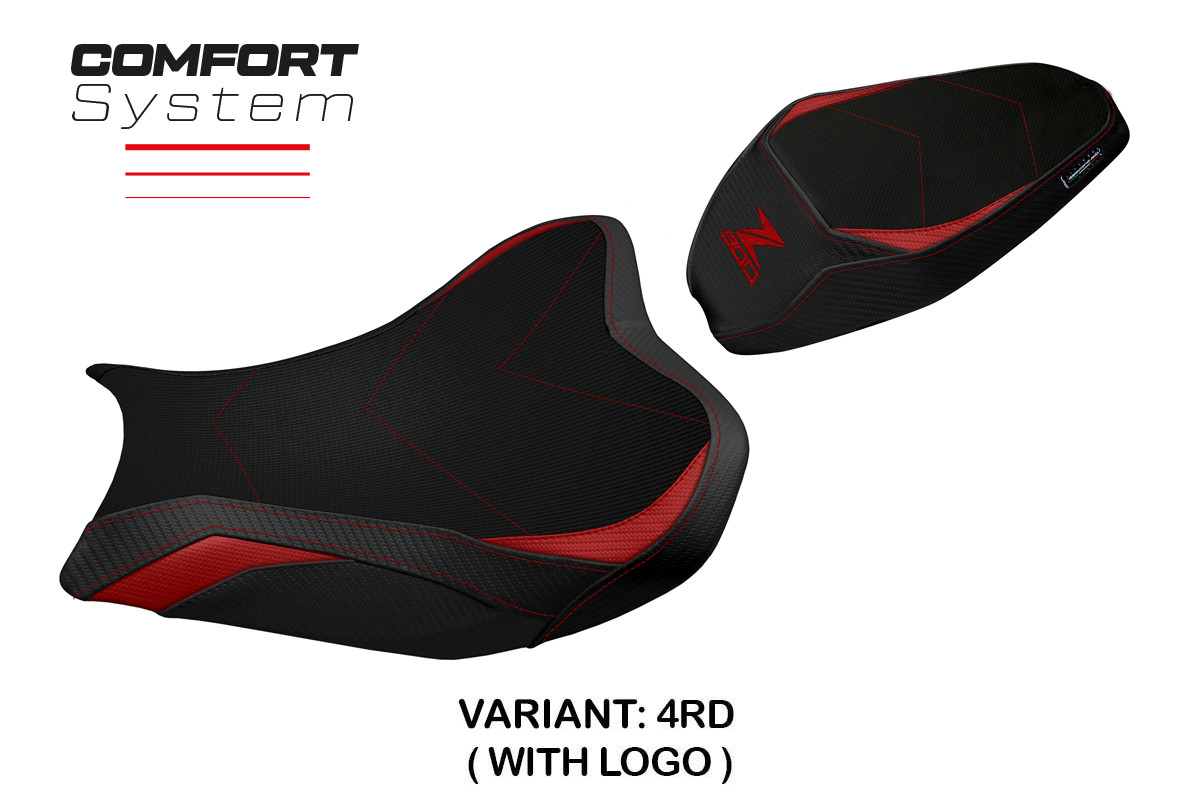Rivestimento sella TPZ Shara Comfort Logo rosso Kawasaki Z900 2017-2024