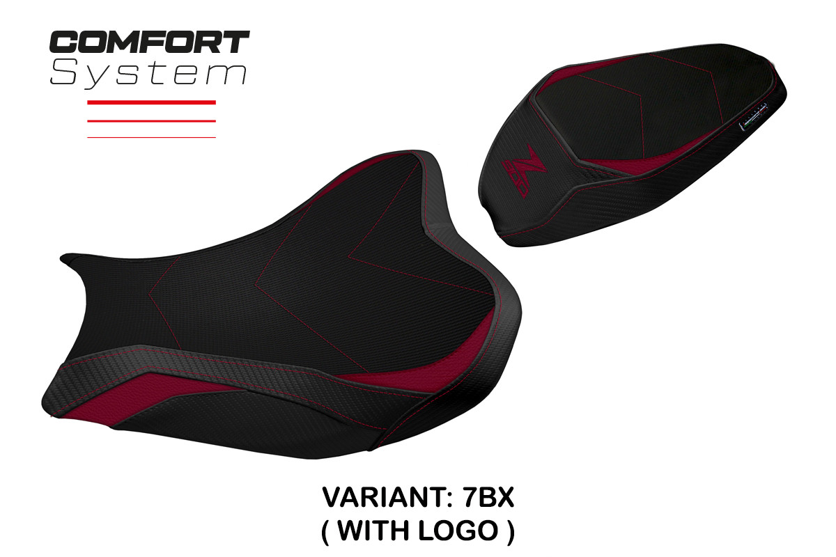 Rivestimento sella TPZ Shara Comfort Logo bordeaux Kawasaki Z900 2017-2024