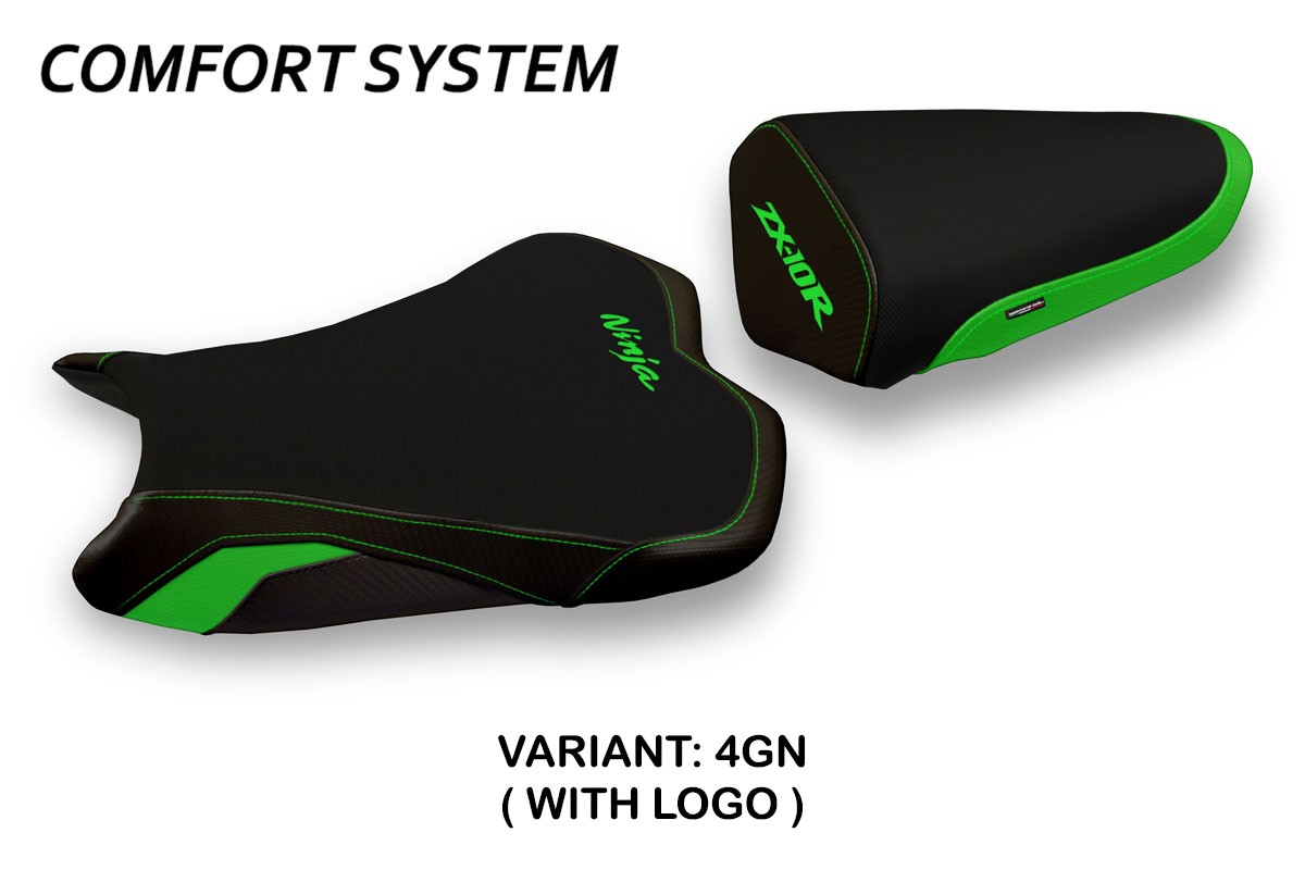 Rivestimento sella Agra2 Comfort System verde con logo Kawasaki Ninja ZX10R 2008-2010