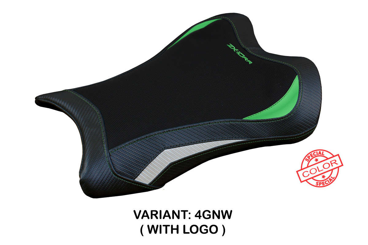 TPZ Garen green-white Saddle covering Logo Kawasaki ZX10RR Ninja 2021-2025