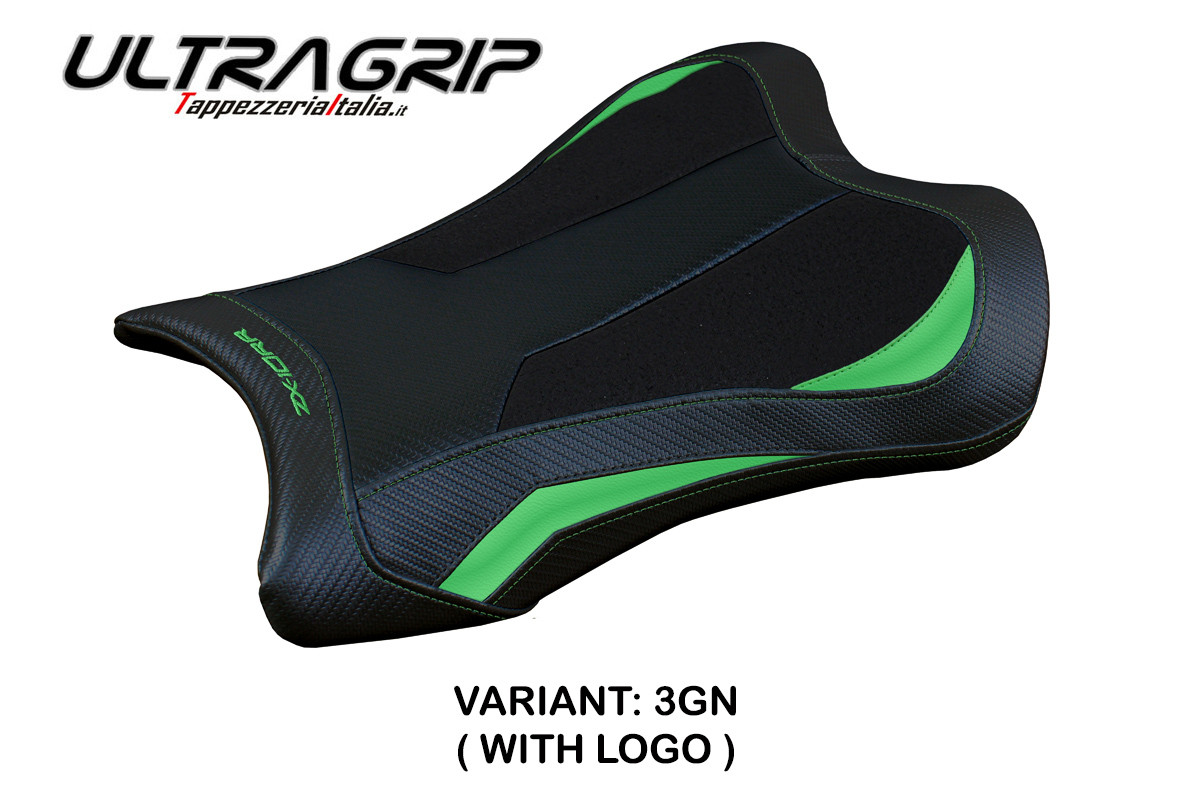 TPZ Garen Ultragrip green Saddle covering Logo Kawasaki ZX10RR Ninja 2021-2025