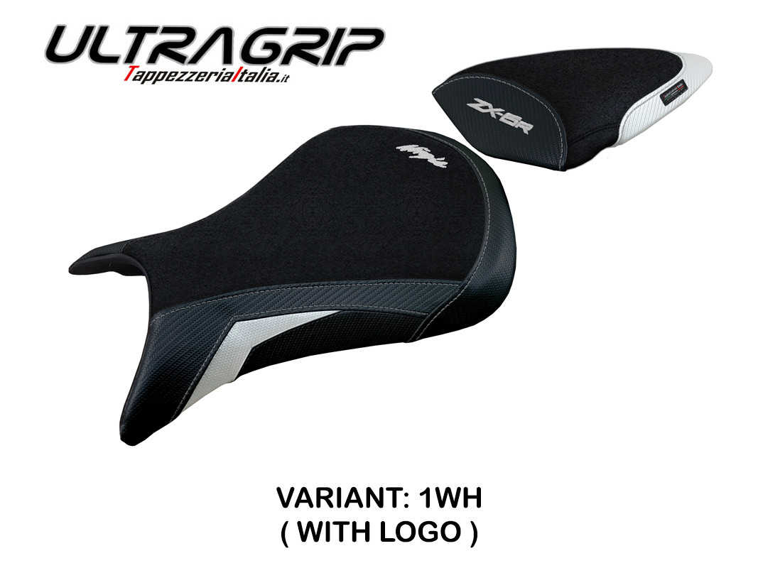 TPZ Andujar Ultragrip white Saddle covering Logo Kawasaki ZX6R Ninja 2007-2008