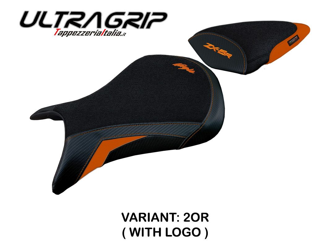 TPZ Andujar Ultragrip orange Saddle covering Logo Kawasaki ZX6R Ninja 2007-2008