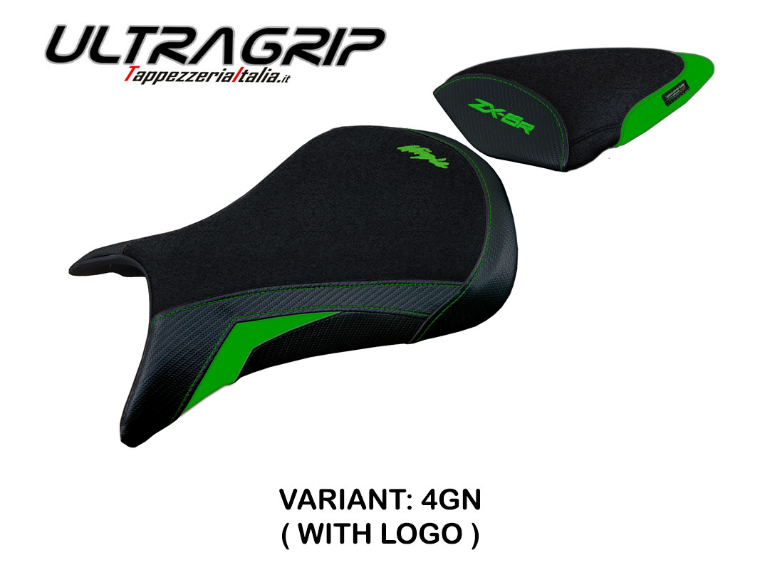 TPZ Andujar Ultragrip green Saddle covering Logo Kawasaki ZX6R Ninja 2007-2008
